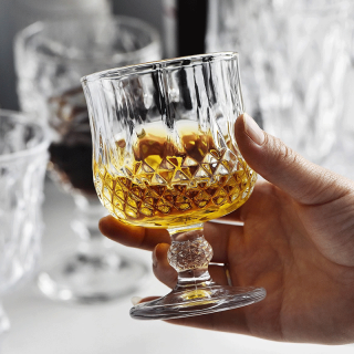 2023新款ins风加厚玻璃杯小清新高脚杯洋酒杯喝水杯