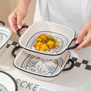 高级感轻奢陶瓷饭碗吃饭菜盘子瓷碗家用高颜值漂亮碗勺子碗盘餐具
