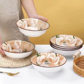 瓷县令 7英寸简约面碗汤碗沙拉碗漂亮米饭碗陶瓷家用