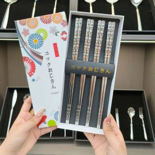 厨伯伯手作日式樱花筷子316L高级复古筷子4双礼盒装