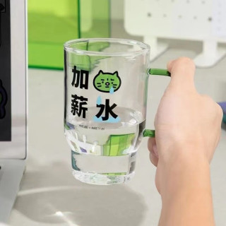 新款办公水杯办公室ins风高颜值耐高温玻璃杯（拍一发三）
