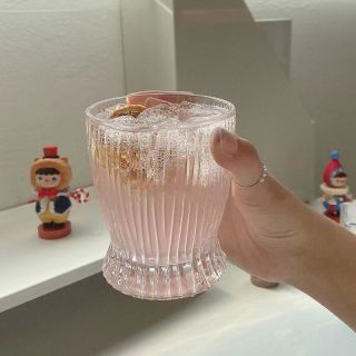 竖纹水杯高颜值玻璃杯家用儿童牛奶果汁饮料餐杯条纹韩式咖啡杯子
