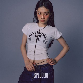 SPELLEDIT 2026秋季新品老钱风短袖T恤美式字母印花潮流款上衣女