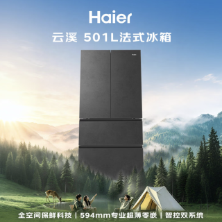 海尔 云溪系列 BCD-501WGHFD1GRBU1 全空间保鲜冰箱 501L 博卡灰（需付定金20元）