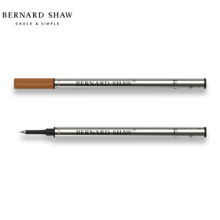BERNARD SHAW 宝珠笔笔芯黑色德国进口油墨不掉色水性签字笔专用替芯2支装 黑色 0.6mm