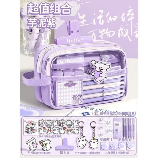 穗雪 可爱小狗笔袋女生2026年新款开学大礼包套装大容量文具盒女孩版初中生铅笔盒女生男生文具盒