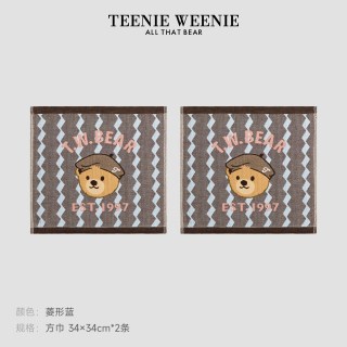 TEENIE WEENIE TeenieWeenie小熊纱布纯棉方巾家用儿童吸水小毛巾全棉面巾擦手巾