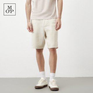 Marc O'Polo 2025夏季新款吸湿亚麻直筒短裤休闲裤直筒裤