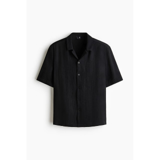 H&M HM男装衬衫2026夏季新款时尚商务休闲版型古巴领衬衫1343629