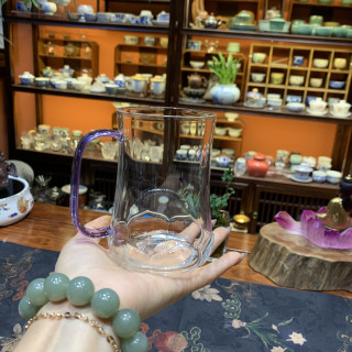 花朵款玻璃绿茶杯果茶杯耐热透明家用高端
