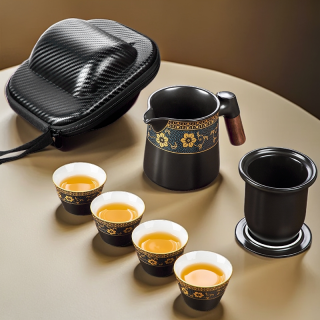煌山露营功夫茶具套装户外车载便携旅游快客一壶四杯泡茶壶TL