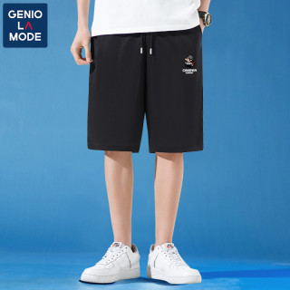 GENIOLAMODE 短裤男士夏季超薄速干抽绳裤宽松冰丝男生沙滩裤子潮