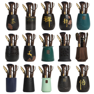 NAN YUAN/南园陶瓷六君子高档茶具六件套茶则茶夹子泡茶工具大全