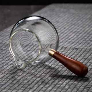 加厚水晶公杯分茶器高级茶具高鹏硅玻璃公道杯茶漏高档泡茶器具