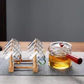泡茶壶玻璃煮茶壶茶水分离茶具侧把家用高硼硅耐高温加厚大容量