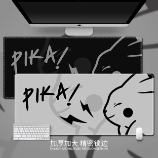 皮卡丘创意鼠标垫定制男女生电竞游戏键盘垫办公大号锁边办公桌垫