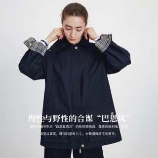navigare 小帆船巴恩风中装风衣女士翻领外套