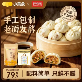 小黄象 ×鲜京采 黑猪肉小笼包 2.25斤 约45个