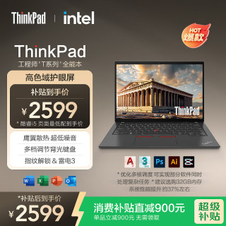 ThinkPad 联想ThinkPad T系列14英寸笔记本电脑酷睿i5 i7商务工作办公轻薄本工作站 酷睿i5满血增