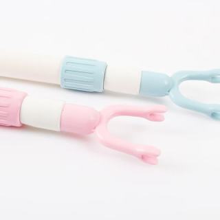 茶花 伸缩晾衣杆阳台挑衣杆叉挂衣杆叉收取衣杆免打孔 蓝色1个只装