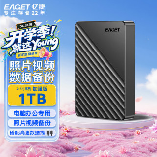 忆捷 双盘备份 移动硬盘  格纹黑 1TB