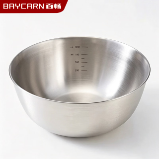 百畅 不锈钢盆洗菜打蛋和面盆家用厨房凉拌菜专用盆沙拉碗腌肉料理盆 加厚多功能盆