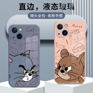 猫和老鼠液态玻璃网红情侣手机壳适用于苹果/华为/小米/oppo/vivo