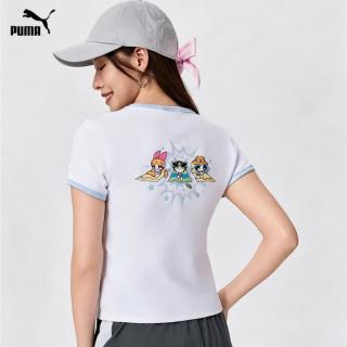 PUMA 飞天小女警联名夏季新品运动T恤女士白色休闲百搭短袖T恤