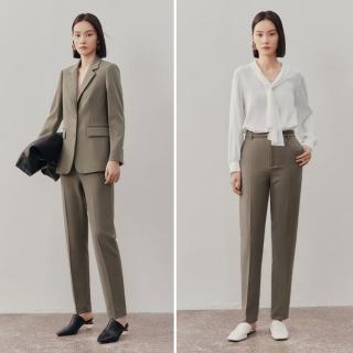 Meilleur moment MM麦檬夏季浅咖休闲锥型西装裤子女小个子5DC150351