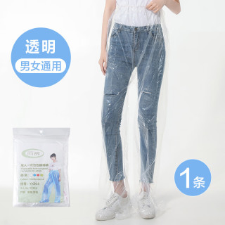 一次性防雨裤加厚包脚防水户外连脚塑料雨裤雨裤套漂流游乐场雨裤 雨裤1条