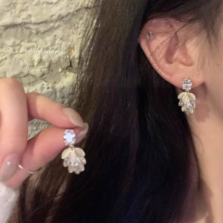 半日逅屿 ins韩系 秋冬气质闪锆花朵流苏耳环女高级感独特耳钉耳饰简约时尚 耳钉款