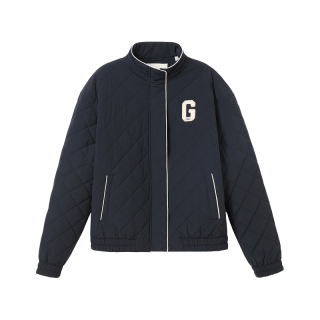 GANT 女士短款立领菱格绗线棉服 433-藏蓝色 L