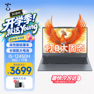 紫光 玄鸟笔记本电脑轻薄本学生办公学习游戏本i5-12450H/16G/1TB/14英寸高清屏
