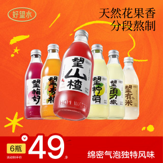 好望水 望山楂全家福真草本果汁气泡饮料清爽玻璃瓶聚餐