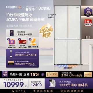 卡萨帝 BCD-538WGCTDMQL8U1 自动制冰 零嵌入式 四门冰箱