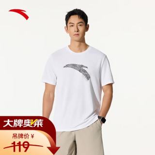 安踏 速干T短袖t恤男夏季印花运动宽松吸湿透气休闲上衣男