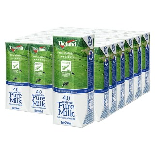 纽仕兰 新西兰原装进口纽仕兰4.0优质蛋白全脂高钙纯牛奶250ml*24盒