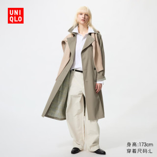 优衣库 487420 女装风衣 深橄榄色 M