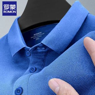 罗蒙 男士纯棉修身翻领短袖POLO衫