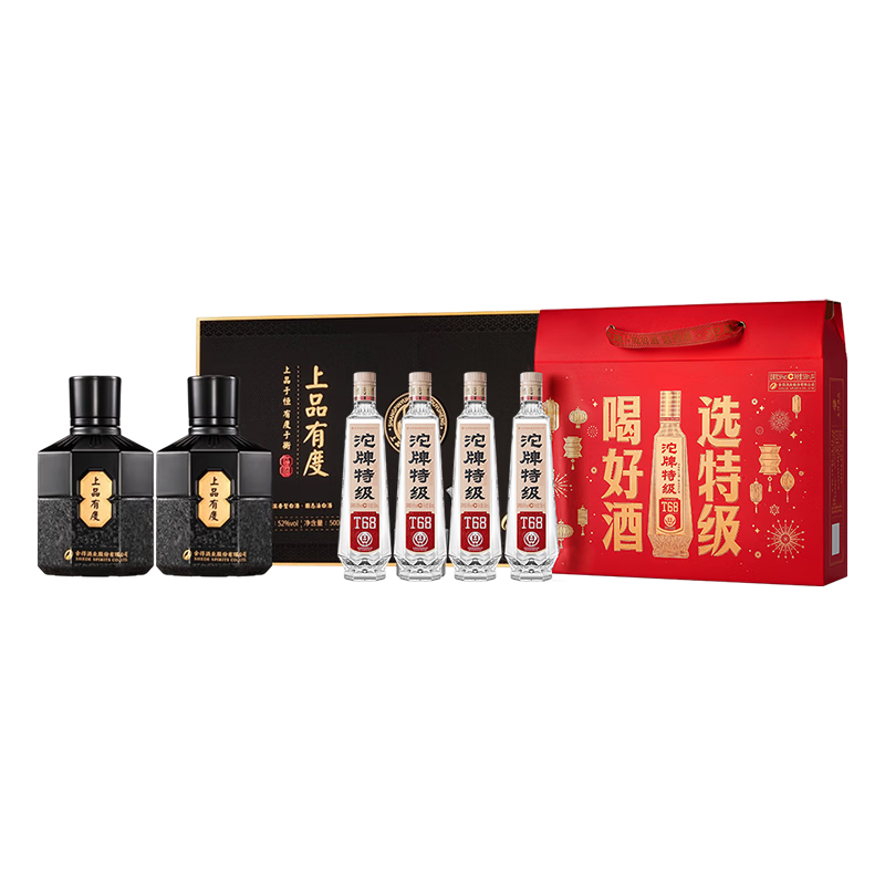 沱牌 特级T68 浓香型白酒 50度 588mL+上品有度52度礼盒