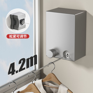 西邮哥隐形收缩晾衣绳室内免打孔伸缩杆晾衣架浴室