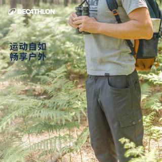 迪卡侬 户外休闲裤工装裤男夏棉质透气速干七分裤短裤多口袋332747