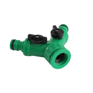 水龙头分水器带开关水龙头分流器带阀三通Y型双奶嘴2
