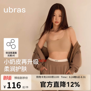 Ubras 小奶皮云朵隐形无尺码内衣女粉底液文胸透气无痕 隐形肤 虞书欣 均码 背心款100-130斤/A-C杯