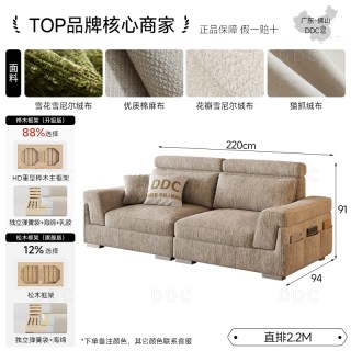 ddc 政府补贴DDC北欧乳胶科技布艺沙发大小户型客厅整装组合家具套装