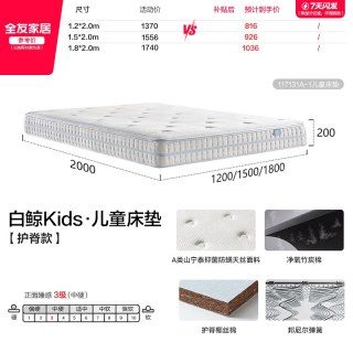 全友 家居记忆棉独袋弹簧乳胶床垫卧室护脊黄麻床垫