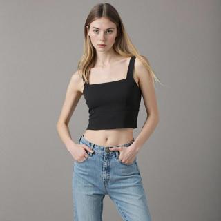 Massimo Dutti 女式简约气质短款吊带背心衬衫