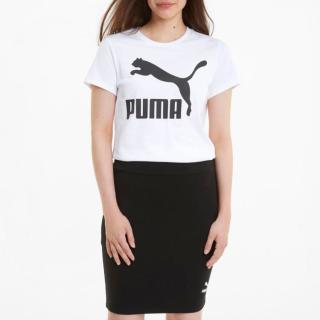 PUMA 大LOGO印花圆领舒适耐磨百搭套头女款短袖T恤