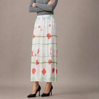EMPORIO ARMANI 女士几何图形设计高腰宽松半截裙