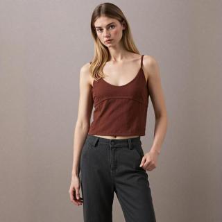 Massimo Dutti 女式纯色系简约气质后背拉链吊带衬衫